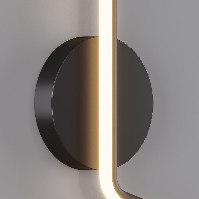 Éclairage mural de forme de ligne Éclairage de surface métallique minimaliste LED pour le couloir
