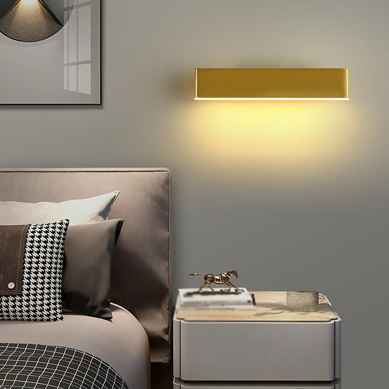 Rectangle du mur de mur rotatif en métal moderne de 12,5 "de large applique murale à LED pour le salon