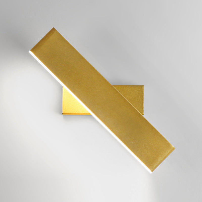 Rectangle du mur de mur rotatif en métal moderne de 12,5 "de large applique murale à LED pour le salon
