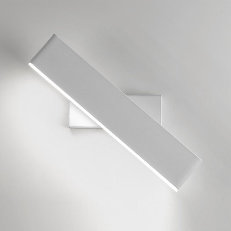 Rectangle du mur de mur rotatif en métal moderne de 12,5 "de large applique murale à LED pour le salon