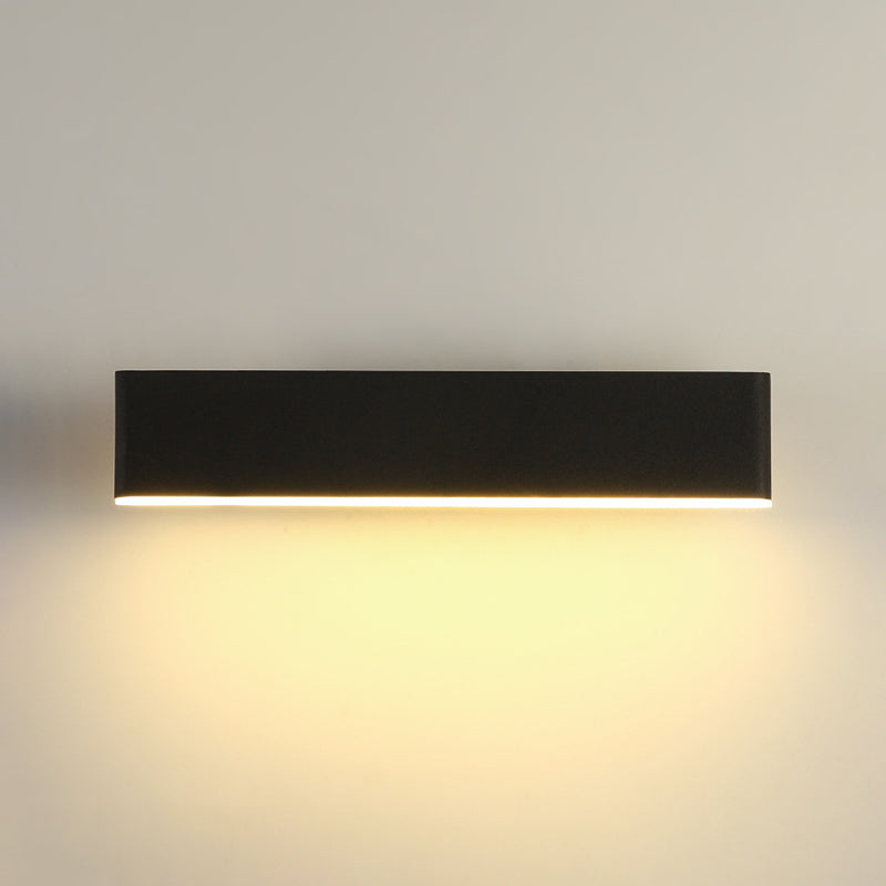 Rectangle du mur de mur rotatif en métal moderne de 12,5 "de large applique murale à LED pour le salon