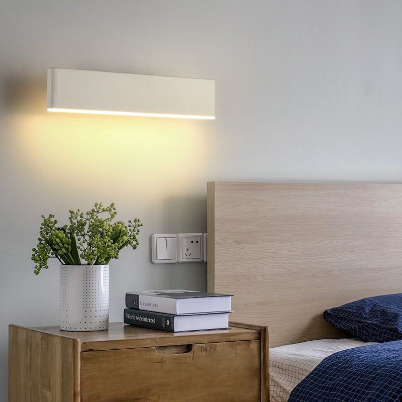 Rectangle du mur de mur rotatif en métal moderne de 12,5 "de large applique murale à LED pour le salon