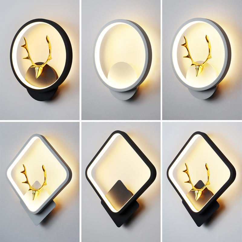 Line Shape Sconce Light Fixture Led Antler Wall Light Fixture for Bedroom