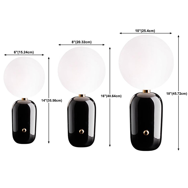Round Glass Shade Table Light Simplicity Style Night Table Lamp for Bedroom