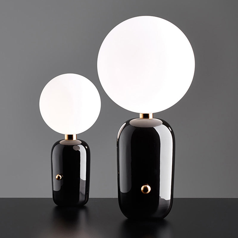 Round Glass Shade Table Light Simplicity Style Night Table Lamp for Bedroom