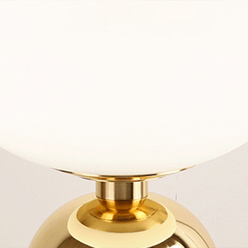 Round Glass Shade Table Light Simplicity Style Night Table Lamp for Bedroom