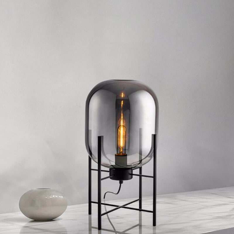 Modern Desk Lamp Household Desk Lighting Fixture with Glass Shade for Bedroom Study Room