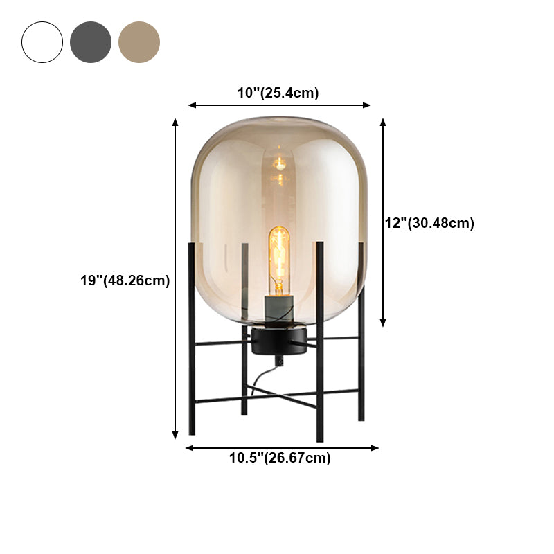Modern Desk Lamp Household Desk Lighting Fixture with Glass Shade for Bedroom Study Room