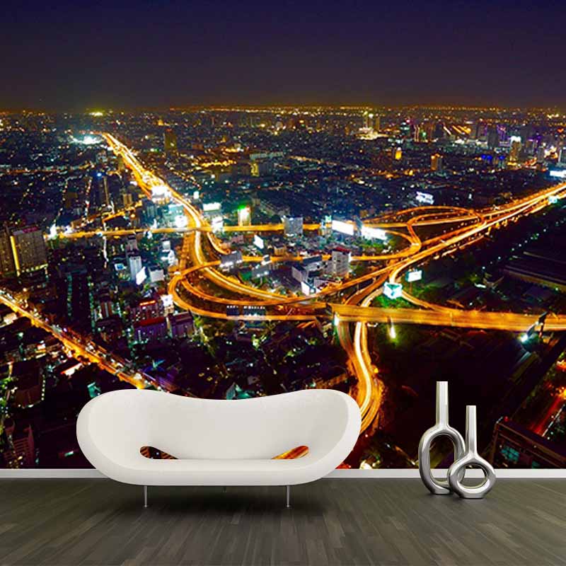 Urban Transportation Mildew Resistant Mural Wallpaper Sleeping Room Wall Mural