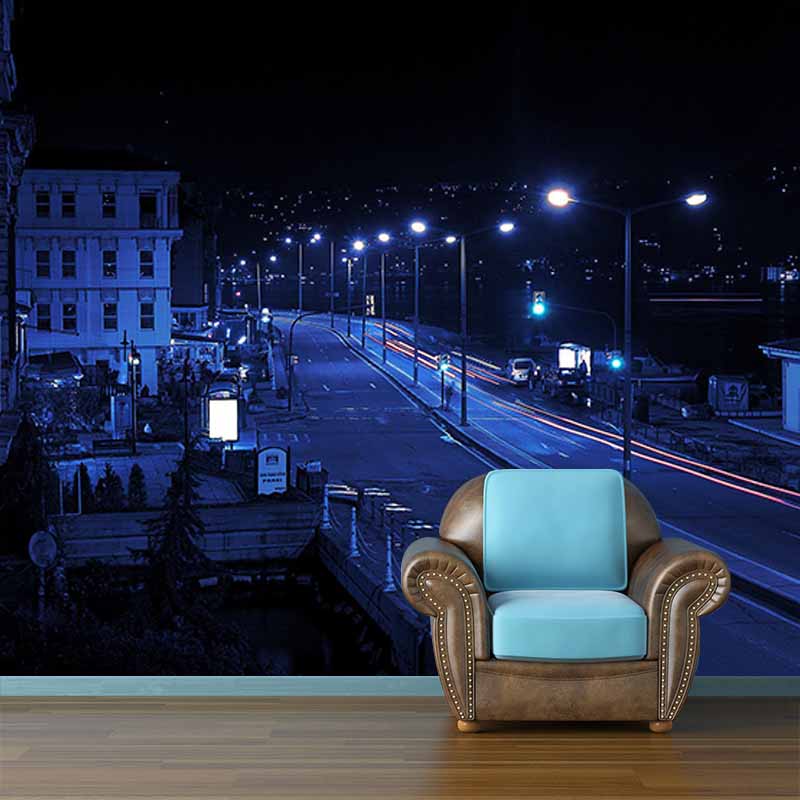 Urban Transportation Mildew Resistant Mural Wallpaper Sleeping Room Wall Mural