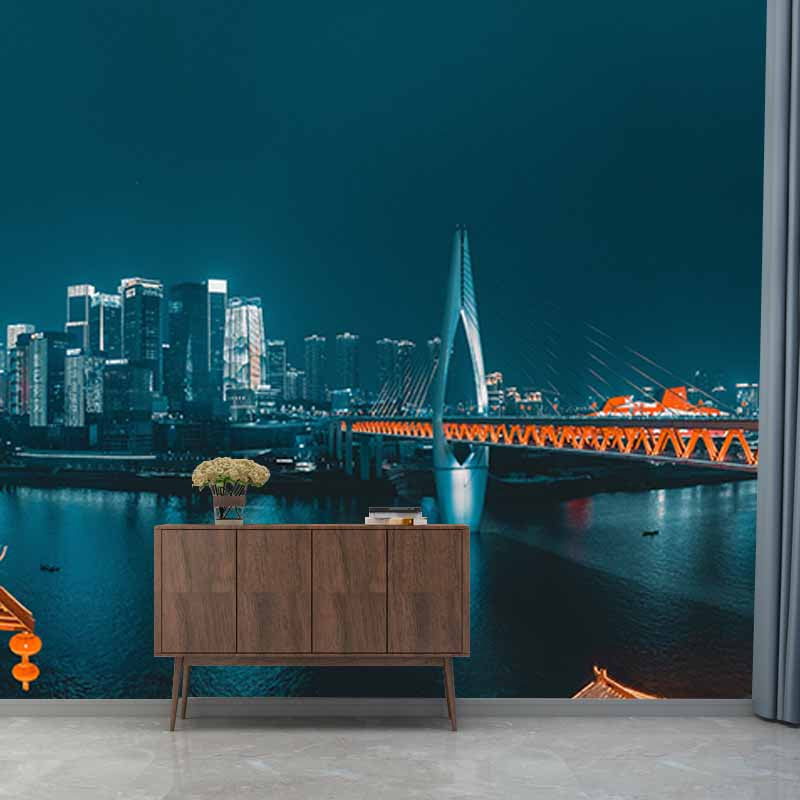 Photography Stain Resistant Mural Wallpaper Urban Landscape Living Room Wall Mural