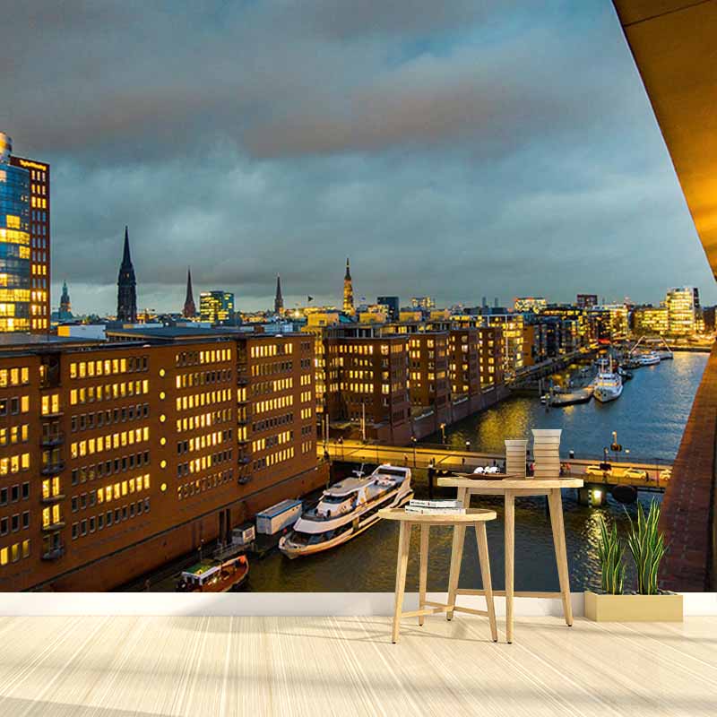 Washable Stain Resistant Mural Wallpaper Urban Landscape Indoor Wall Mural