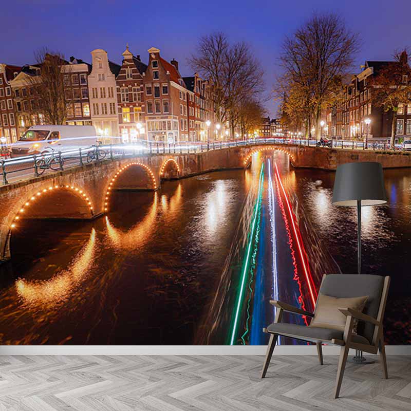 Environment Friendly Resistant Mural Wallpaper Urban Landscape Living Room Wall Mural