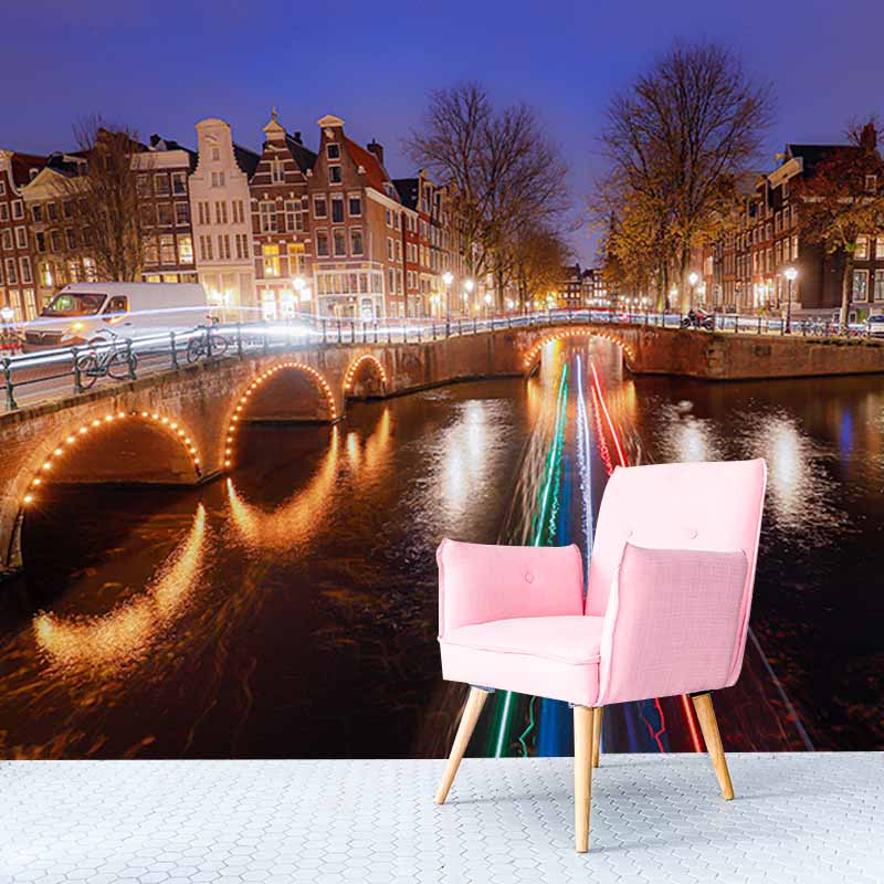 Environment Friendly Resistant Mural Wallpaper Urban Landscape Living Room Wall Mural