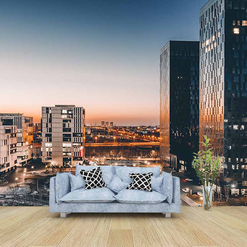 Stain Resistant Photography Wall Mural Wallpaper Urban Landscape Sitting Room Wall Mural
