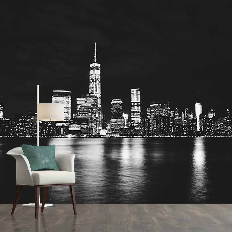 Modern Style Wall Mural Wallpaper Urban Transportation Sitting Room Wall Mural