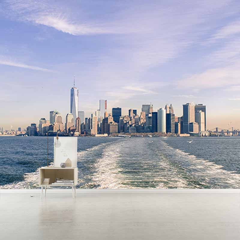 Modern Style Wall Mural Wallpaper Urban Transportation Sitting Room Wall Mural