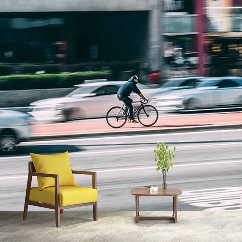 Environment Friendly Mural Wallpaper Urban Transportation Sleeping Room Wall Mural