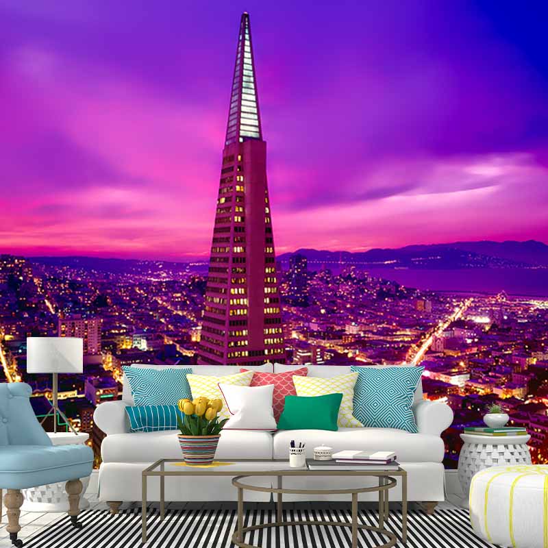 Urban Landscape Mildew Resistant Mural Wallpaper Living Room Wall Mural