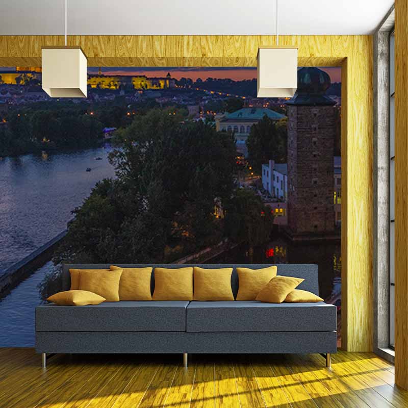 Modern Photography Mural Wallpaper Urban Landscape Living Room Wall Mural