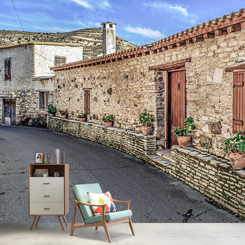 Town Scenery Mildew Resistant Wallpaper Photography Sleeping Room Wall Mural
