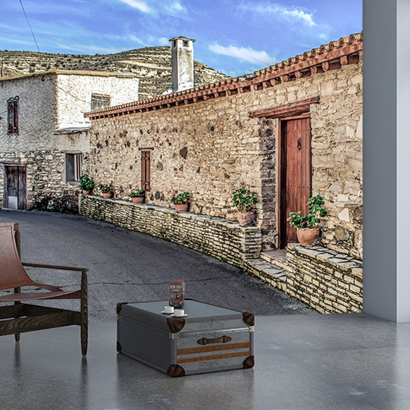 Town Scenery Mildew Resistant Wallpaper Photography Sleeping Room Wall Mural