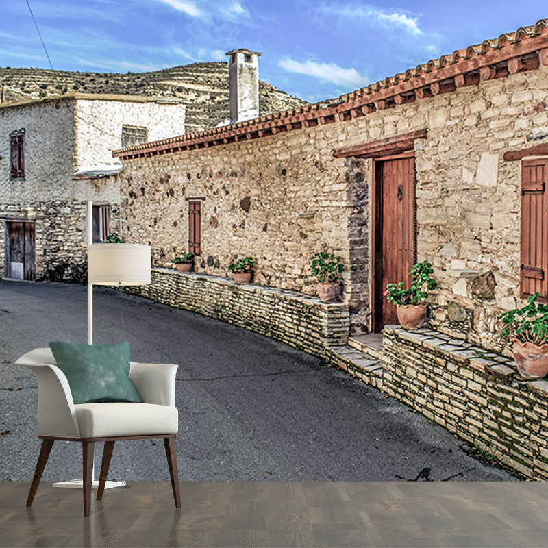 Town Scenery Mildew Resistant Wallpaper Photography Sleeping Room Wall Mural