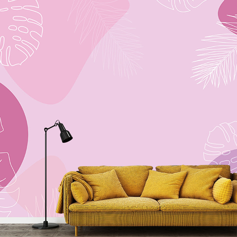 Modern Style Mural Wallpaper Monstera Environment Friendly Bedroom Wall Mural