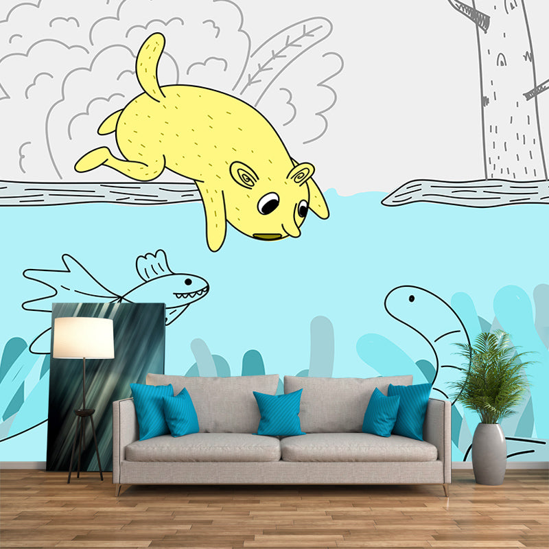 Beautiful Wallpaper Cartoon Animals Illustration Mural Indoor Wall Mural