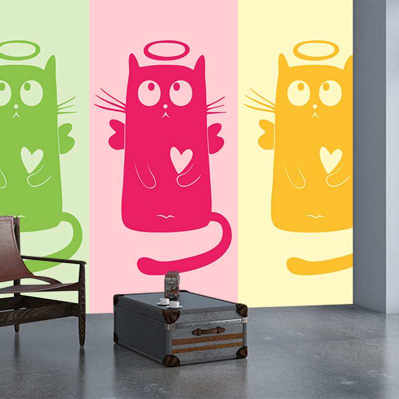 Illustration Cartoon Animals Stain Resistant Mural Wallpaper Living Room Wall Mural