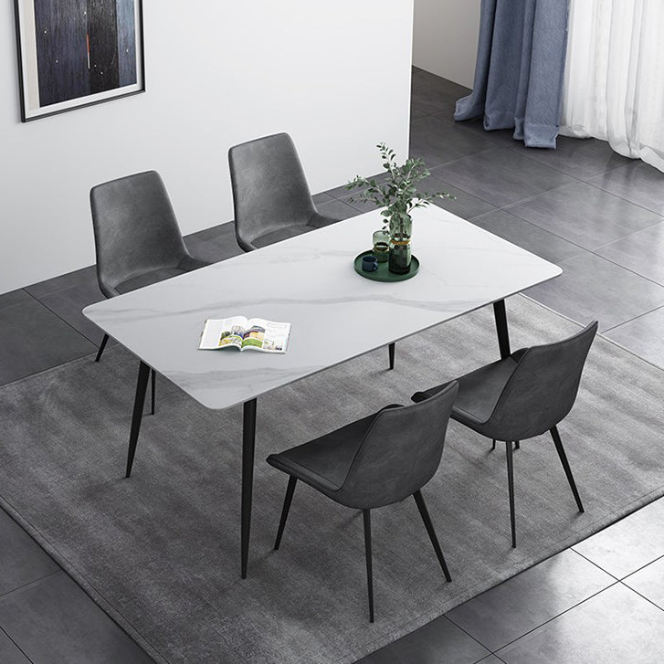 Rectangle Shape Industrial Style Dining Table Sintered Stone Fixed Table for Restaurant