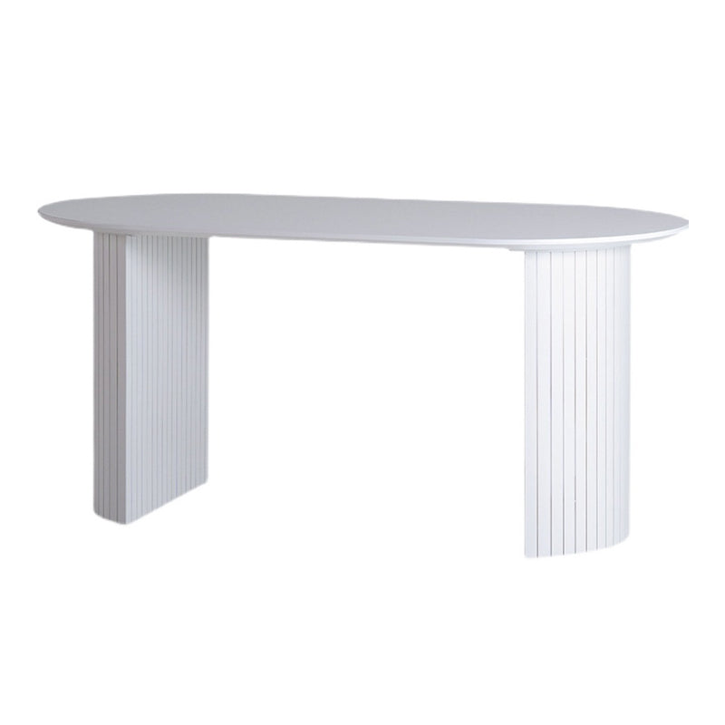 Oval Shape Simplicity Dining Table Fixed Table with Pinewood Solid Wood