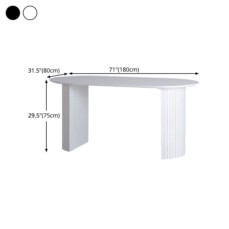 Oval Shape Simplicity Dining Table Fixed Table with Pinewood Solid Wood