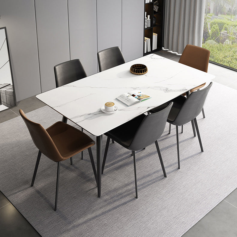 Mesa de comedor rectangular industrial Muebles de 4 patas para el comedor