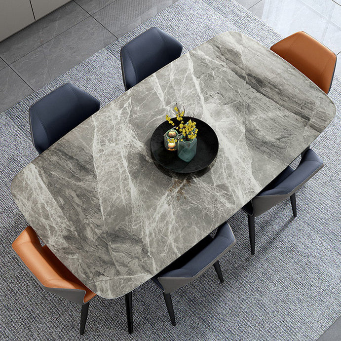 Industrial Style Dining Site Table Rectangle Stone Furniture with 4 Legs