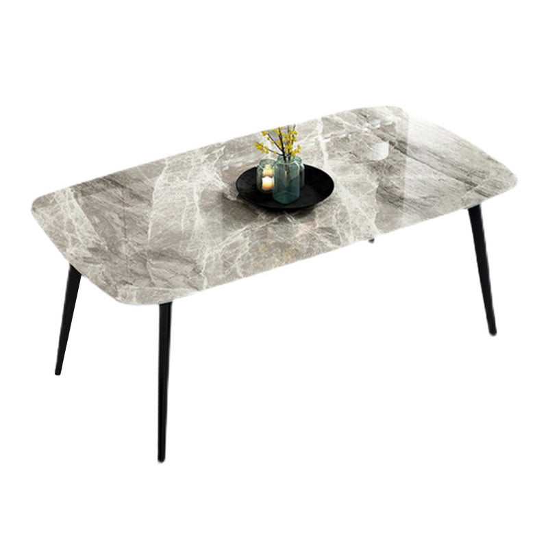 Industrial Style Dining Site Table Rectangle Stone Furniture with 4 Legs