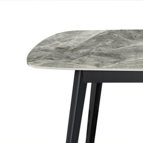 Industrial Style Dining Site Table Rectangle Stone Furniture with 4 Legs