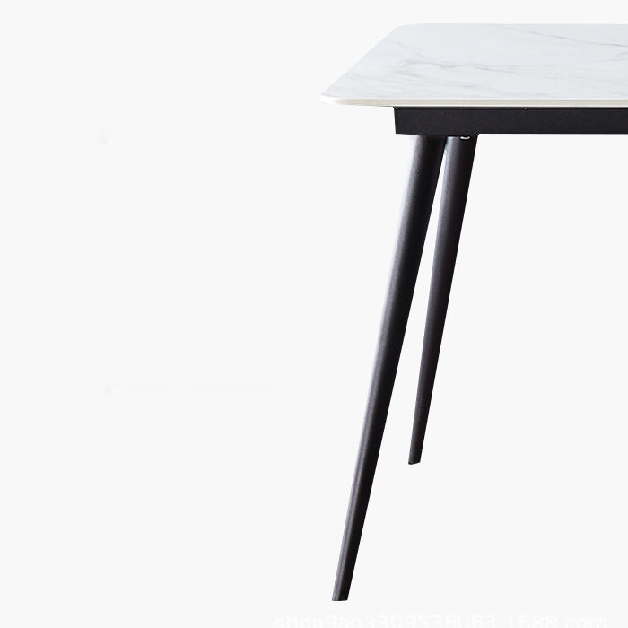 Industrial Style Dining Site Table Rectangle Stone Furniture with 4 Legs