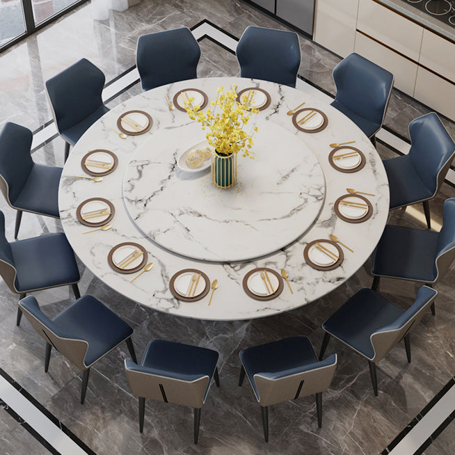 Round Pedestal Dining Site Table Contemporary Dinner Table with Turntable