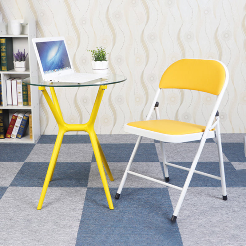 Silla de comedor de estilo moderno Silla auxiliar plegable sin brazos con patas de metal