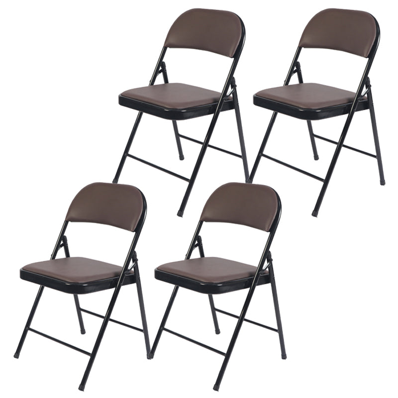 Contemporary Style Dining Chair Dining Armless Folding Side Chair with Metal Legs