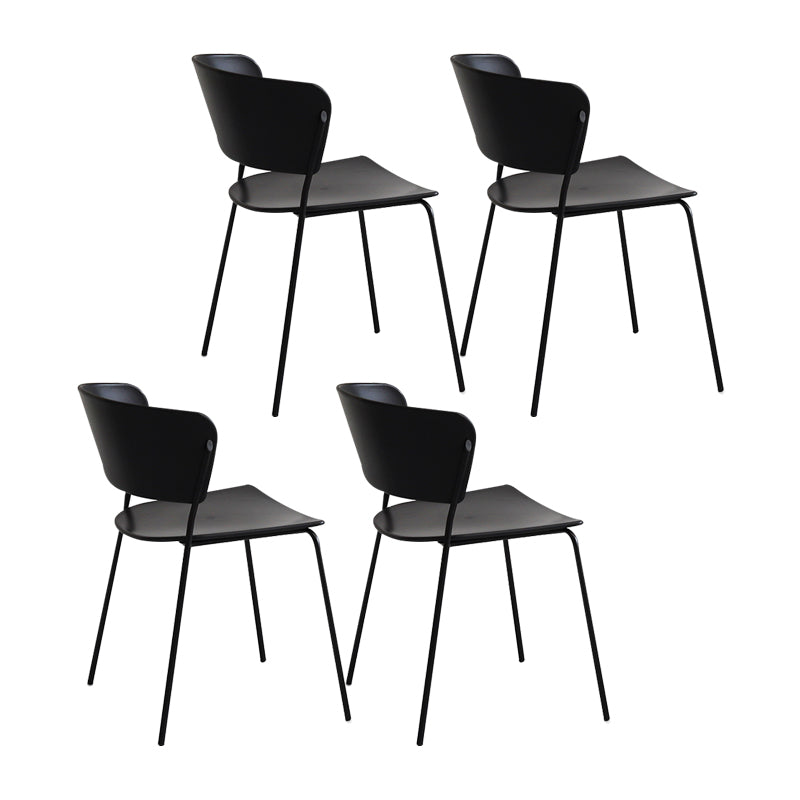 Silla lateral escandinava de plástico para interiores y exteriores, silla con respaldo abierto