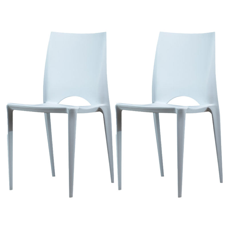 Plastic Scandinavian Kitchen Dining Room Chair Open Back Side Chair