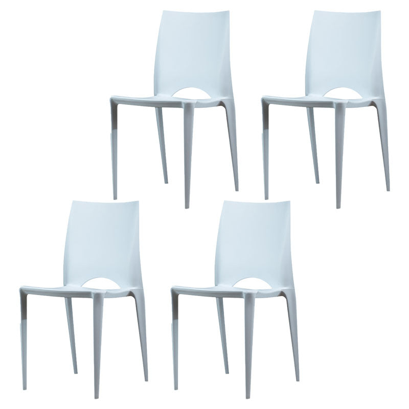 Plastic Scandinavian Kitchen Dining Room Chair Open Back Side Chair