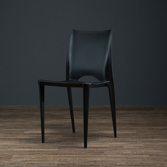 Plastic Scandinavian Kitchen Dining Room Chair Open Back Side Chair