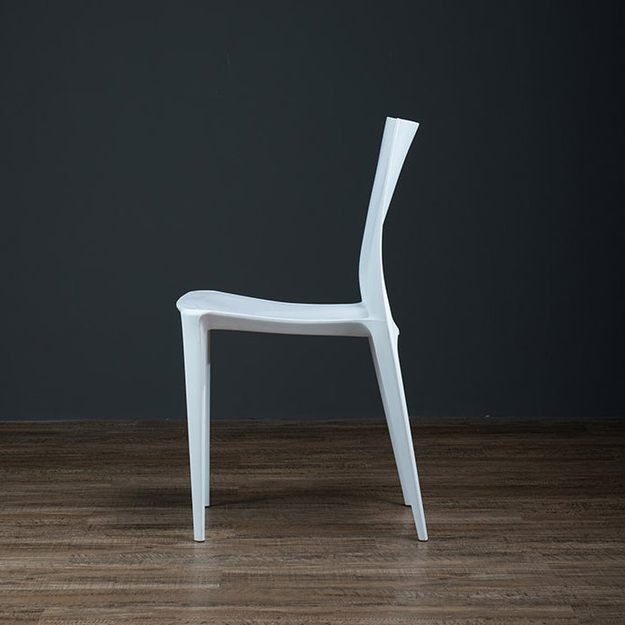 Plastic Scandinavian Kitchen Dining Room Chair Open Back Side Chair