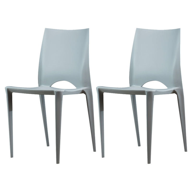 Plastic Scandinavian Kitchen Dining Room Chair Open Back Side Chair