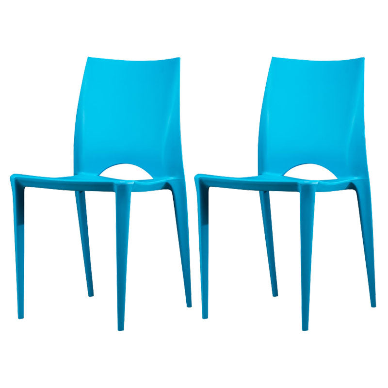 Plastic Scandinavian Kitchen Dining Room Chair Open Back Side Chair