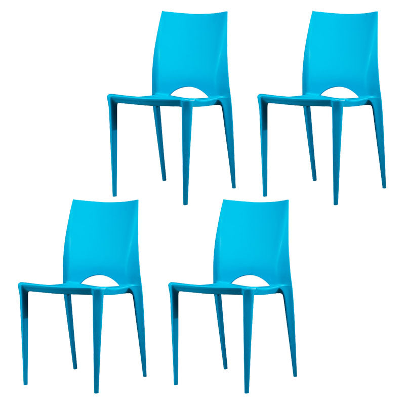 Plastic Scandinavian Kitchen Dining Room Chair Open Back Side Chair