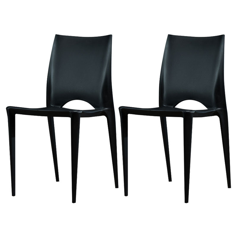 Plastic Scandinavian Kitchen Dining Room Chair Open Back Side Chair